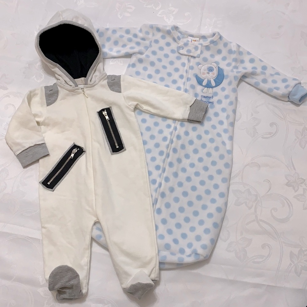 Onesie from Paris & a fuzzy sleeper
